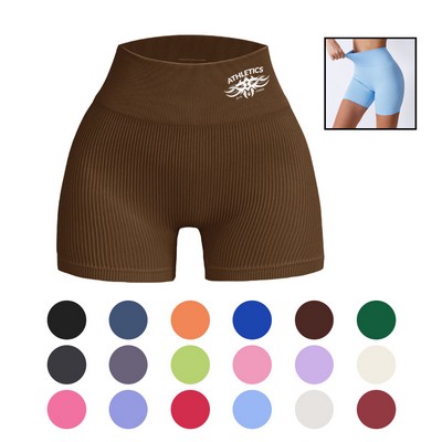 Women's Ribbed High Waist Legging Shorts